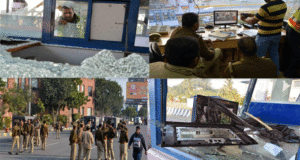 पद्मावत के विरोध में राजपूतों का उग्र प्रदर्शन, नोएडा ग्रेटरनोएडा एक्सप्रेस-वे पर आगजनी