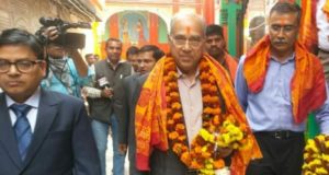 चेयरमैन नृपेंद्र मिश्र ने अयोध्या में किया रामलला का दर्शन, परिसर का लिया जायजा